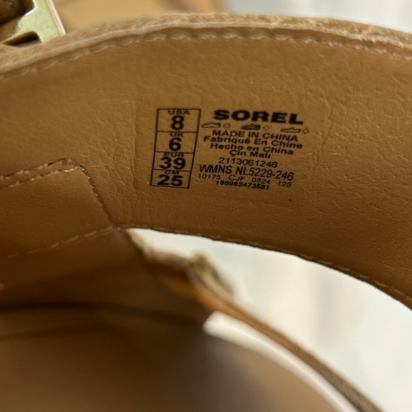 Sorel Joanie IV Platform Wedge Sandal Beige 3 inch heel Size 8 - Picture 11 of 11